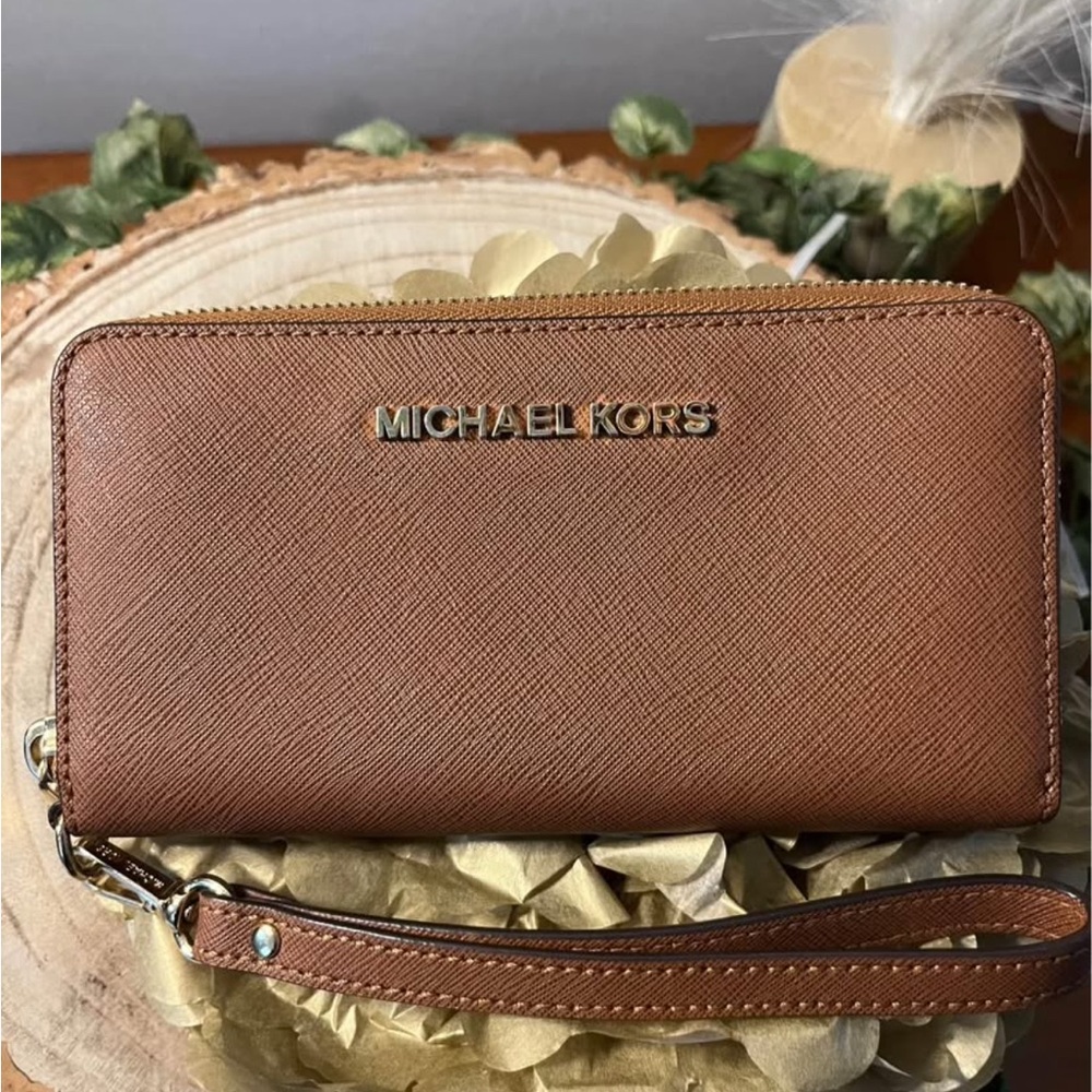 Michael Kors Brown Wristlet Wallet